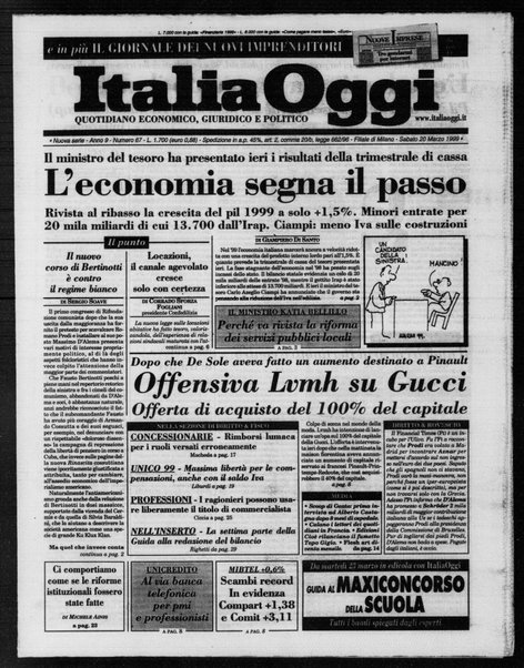 Italia oggi : quotidiano di economia finanza e politica